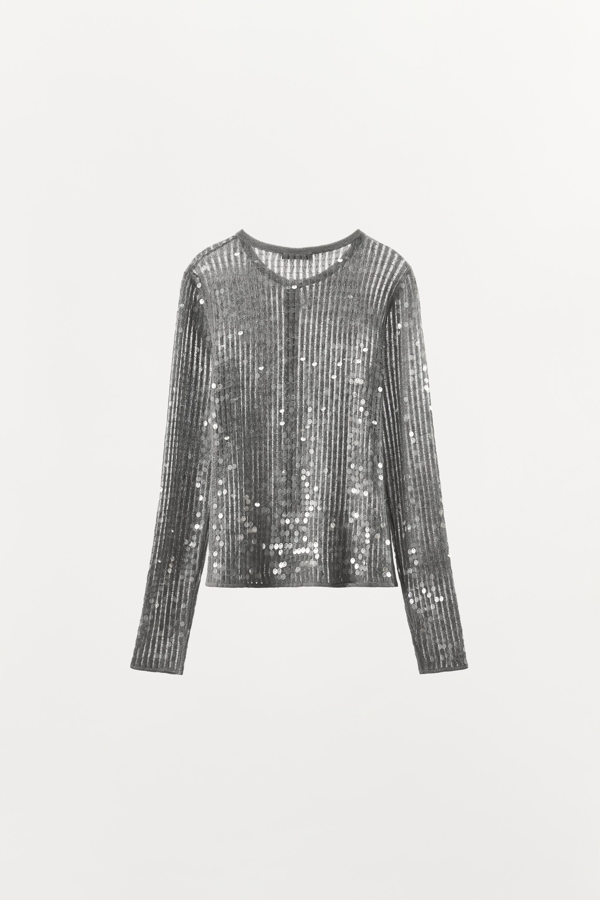 GILET EN MAILLE PAILLETTES